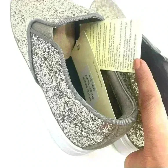 Joy and Mario Silver sparkle Espadrilles NWT EU 37.5 US 7 - Picture 5 of 8